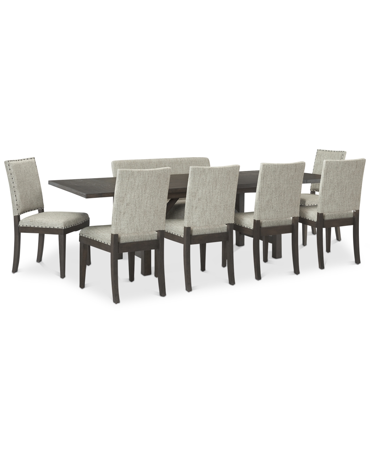 Parker Mocha 8-Pc Dining Set (Table, 6 Side Chairs & Bench), Created for Macys