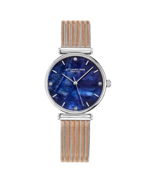 image of Stuhrling Women-s Rose Gold - Silver Tone Mesh Stainless Steel Bracelet Watch 32mm
