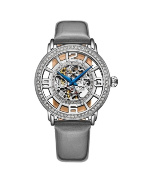image of Stuhrling Women-s Gray Leather Strap Watch 38mm