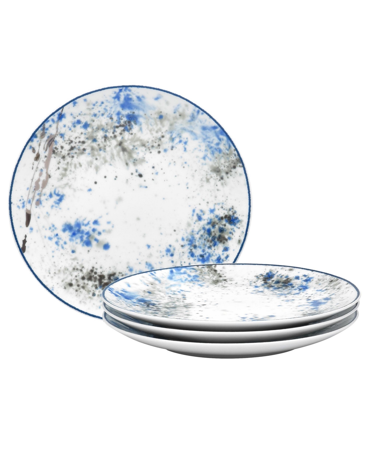 Blue Nebula Set/4 Salad Plate - Blue Nebula Set Of  Salad Plates, -/