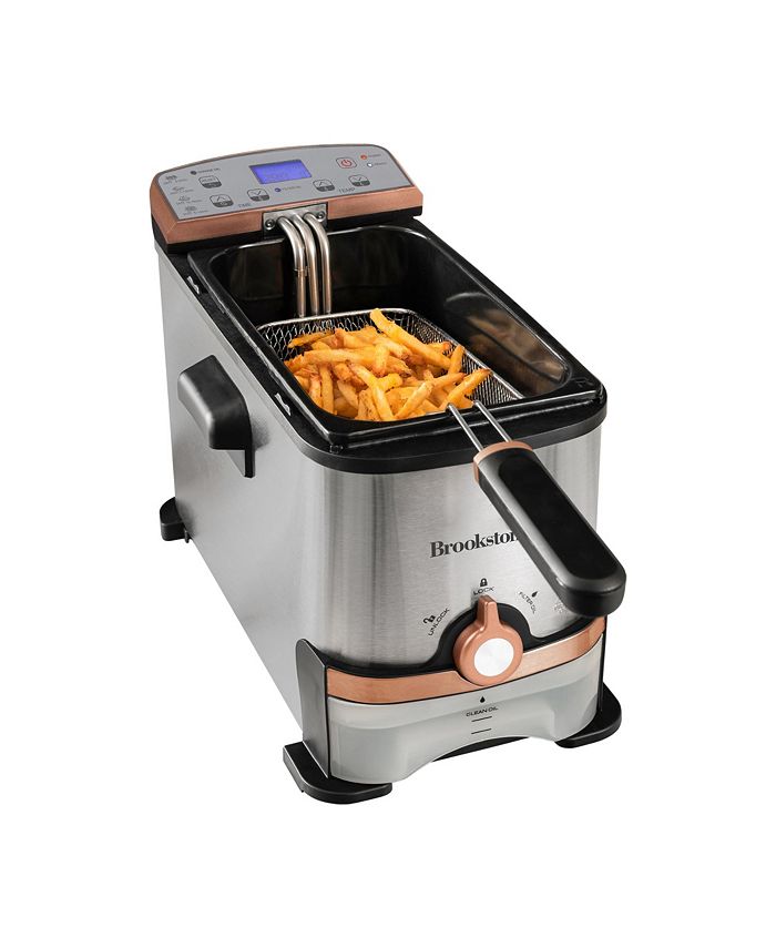 Brookstone 3.2 Qt. Digital Deep Fryer with Oil Filtration Macy's