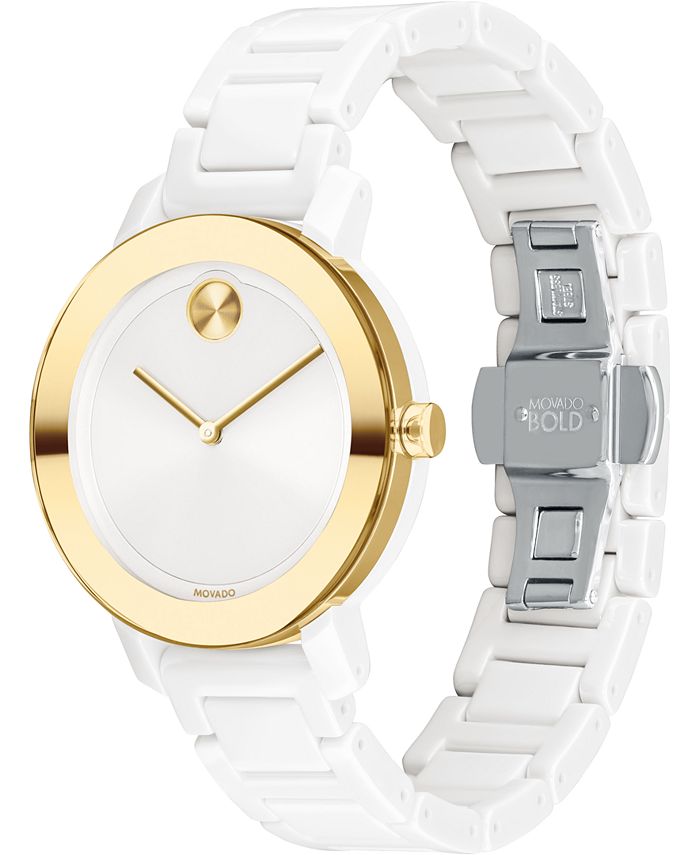 Movado Women's Swiss Bold White Ceramic Bracelet Watch 36mm Macy's