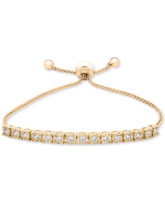 Diamond Bolo Bracelet (1/2 ct. t.w.) in Sterling Silver, 14k Gold-Plated Sterling Silver or 14k Rose Gold-Plated Sterling Silver, Created for Macy's