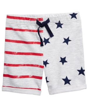 image of First Impressions Baby Boys Red, White & Blue Printed Shorts, Created for Macy-s