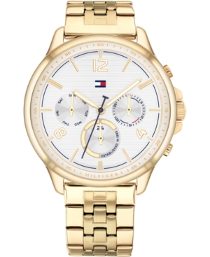 image of Tommy Hilfiger Women-s Chronograph Gold-Tone Bracelet Watch 38mm