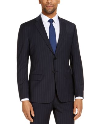 Navy Blue Pinstripe Suit Jacket 