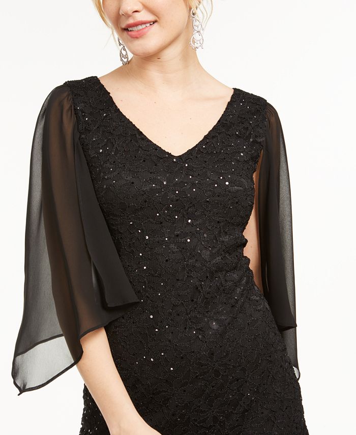 Connected Lace Chiffon-Sleeve Sheath Dress - Macy's