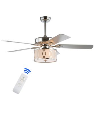 Circe 52" 3-Light Drum Shade Led Ceiling Fan with Remote