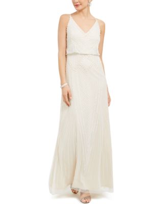 Adrianna Papell Embellished Blouson Gown - Macy's