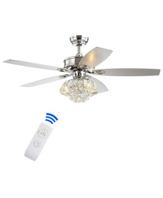 Kate 48" 3-Light Glam Crystal Drum Led Ceiling Fan with Remote