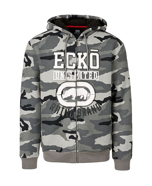 Ecko Unltd Men S Rhino Brand Full Zip Thermal Sherpa Hoodie