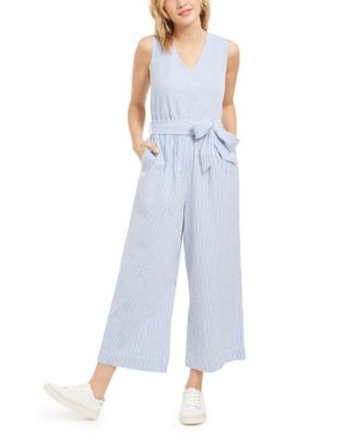 cotton seersucker harem jumpsuit