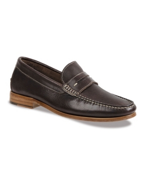 image of Sandro Moscoloni Men-s Moc Toe Penny Strap with Textured Vamp Men-s Shoes
