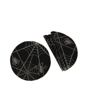Manor Luxe Halloween Spider Web Double Layer Placemats - Set of 4