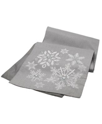 Manor Luxe Glistening Snow Christmas Table Runner - Macy's