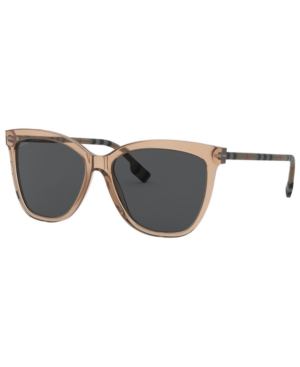 Burberry Grey Square Ladies Sunglasses Be4308f 385687 56 In Transparent Brown/grey