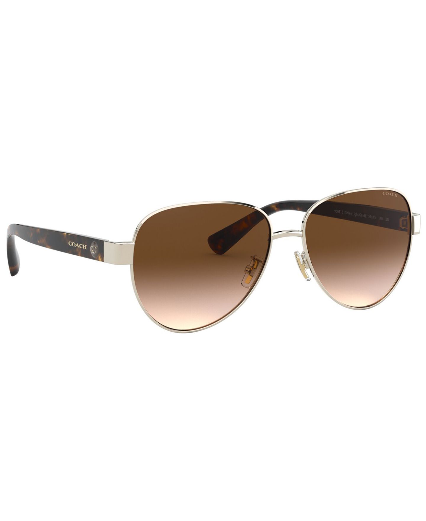 Женские солнцезащитные очки COACH Sunglasses, HC7111, цвет: Блестящий золотой / Коричневый градиентный — фото 3