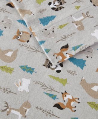 Novelty Printed Cotton Flannel 4-Pc. Sheet Set, King