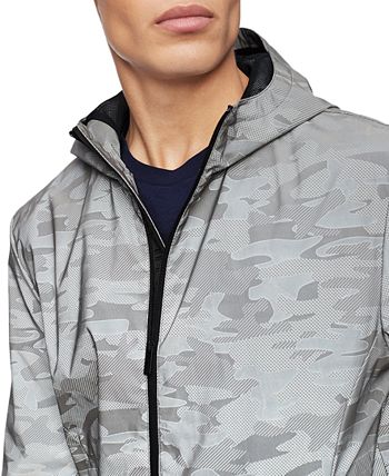 Calvin klein men's reflective camouflage hooded jacket sale