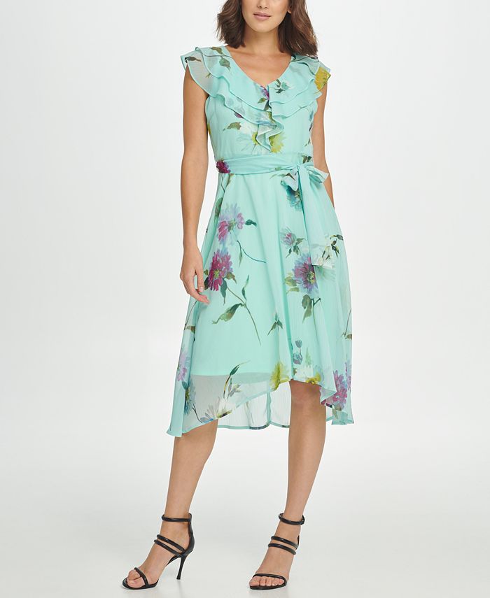 dkny ruffled midi dress