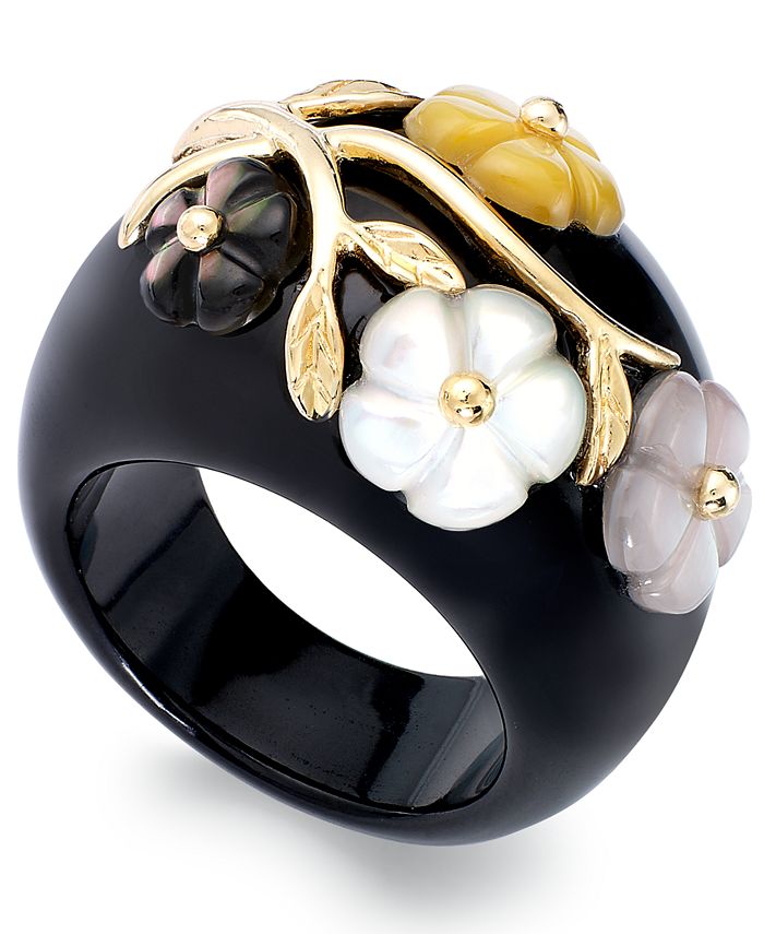 Black onyx and mother of pearl rings new arrivals