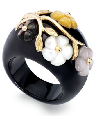 Color Blossom BB mother-of-pearl between-the-finger ring
