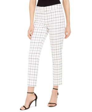 image of Nine West Plaid Skinny Pants