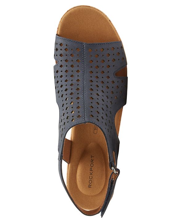 rockport women's briah perforated slingback wedges