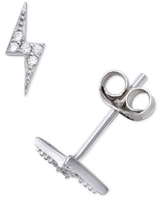 Giani Bernini - Cubic Zirconia Lightning Bolt Stud Earrings in Sterling Silver