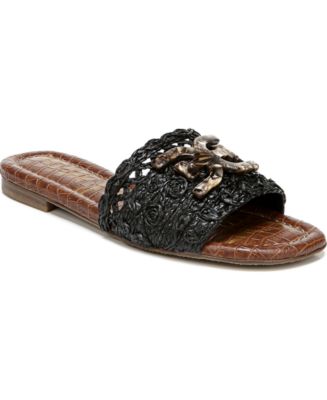 Sam Edelman Backer Raffia Logo Slide Sandals - Macy's
