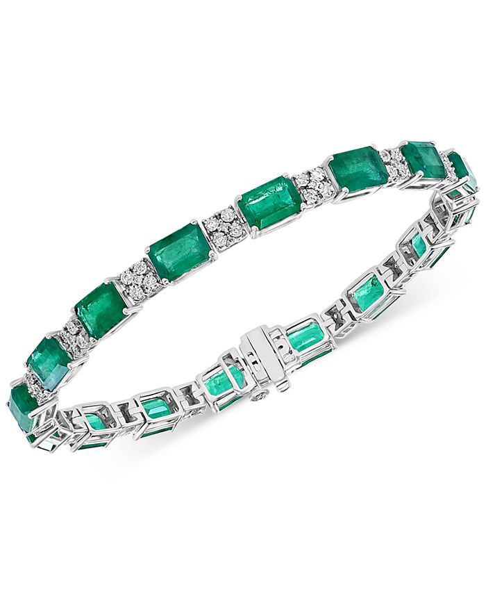 EFFY Collection EFFY® Emerald (15-1/5 ct. t.w.) & Diamond (1/3 ct. t.w ...