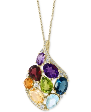 image of Effy Multi-Gemstone (10-3/4 ct. t.w.) & Diamond (1/4 ct. t.w.) Cluster 18