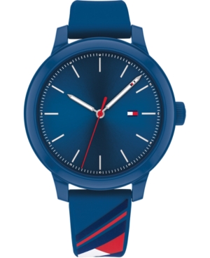 image of Tommy Hilfiger Women-s Blue Silicone Strap Watch 38mm, Created for Macy-s
