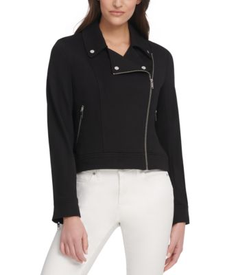 dkny soft textured moto jacket