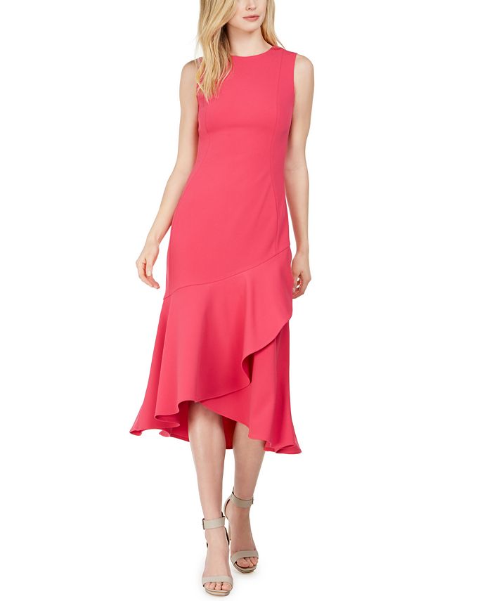 Calvin Klein Flounce Midi Sheath Dress Macy s