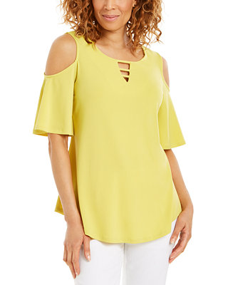 JM Collection Cutout Cold-Shoulder Top, Created for Macy's - Macy's