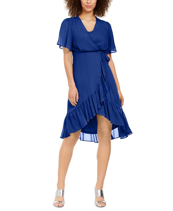 Calvin Klein High-Low Chiffon Dress - Macy's