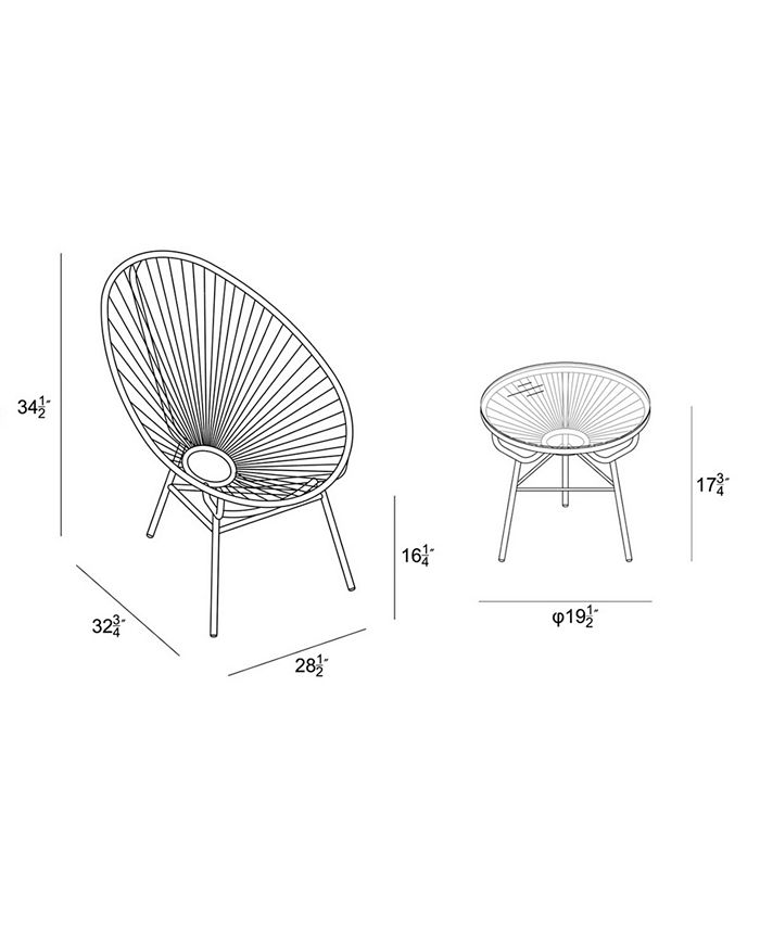 Harmonia Living Acapulco 3 Piece Chat Set Macy's