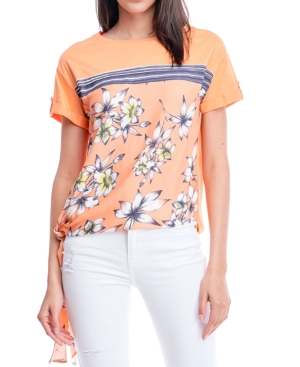 image of Fever Printed Side-Tie Top