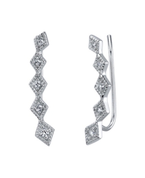 image of Unwritten Silver Plated Cubic Zirconia Curved Drop Earring