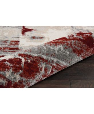 Samuel SAM14 Ivory, Red 2'2" x 7'6" Runner Rug