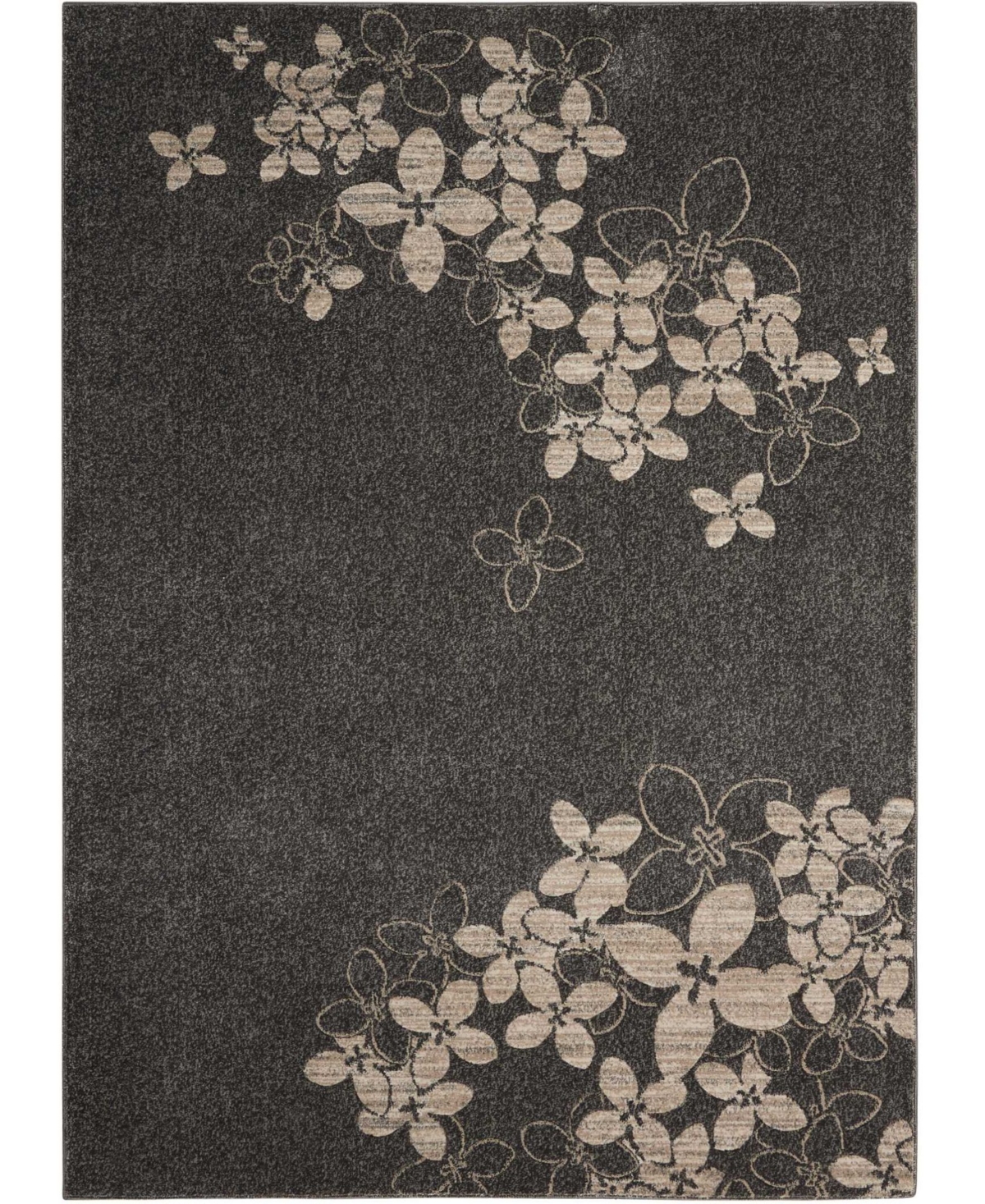 Long Street Looms Samuel SAM02 Charcoal 5'3in x 7'3in Area Rug - Charcoal