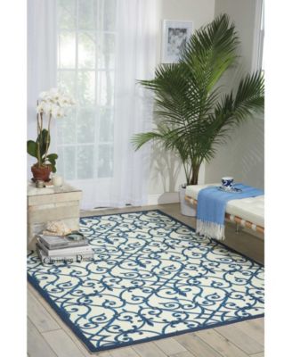 Backyard BAC093 Blue 4'4" x 6'3" Outdoor Area Rug