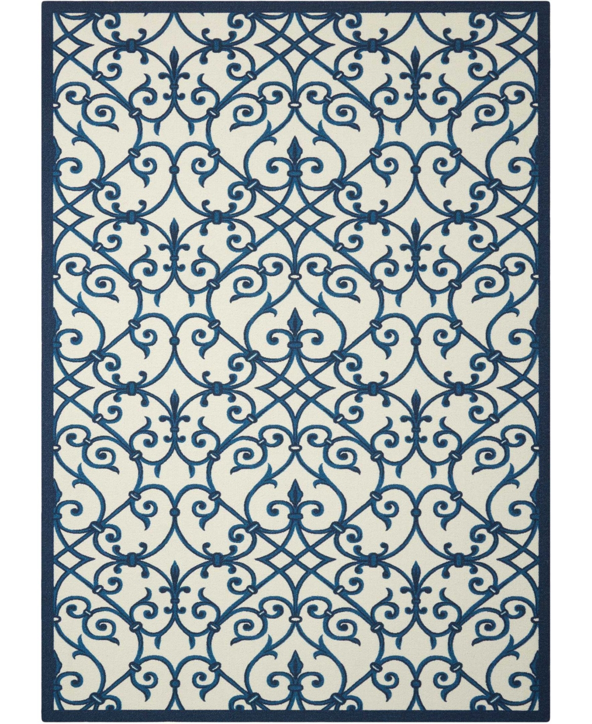Long Street Looms Backyard BAC093 Blue 7'9in x 10'10in Outdoor Area Rug - Blue