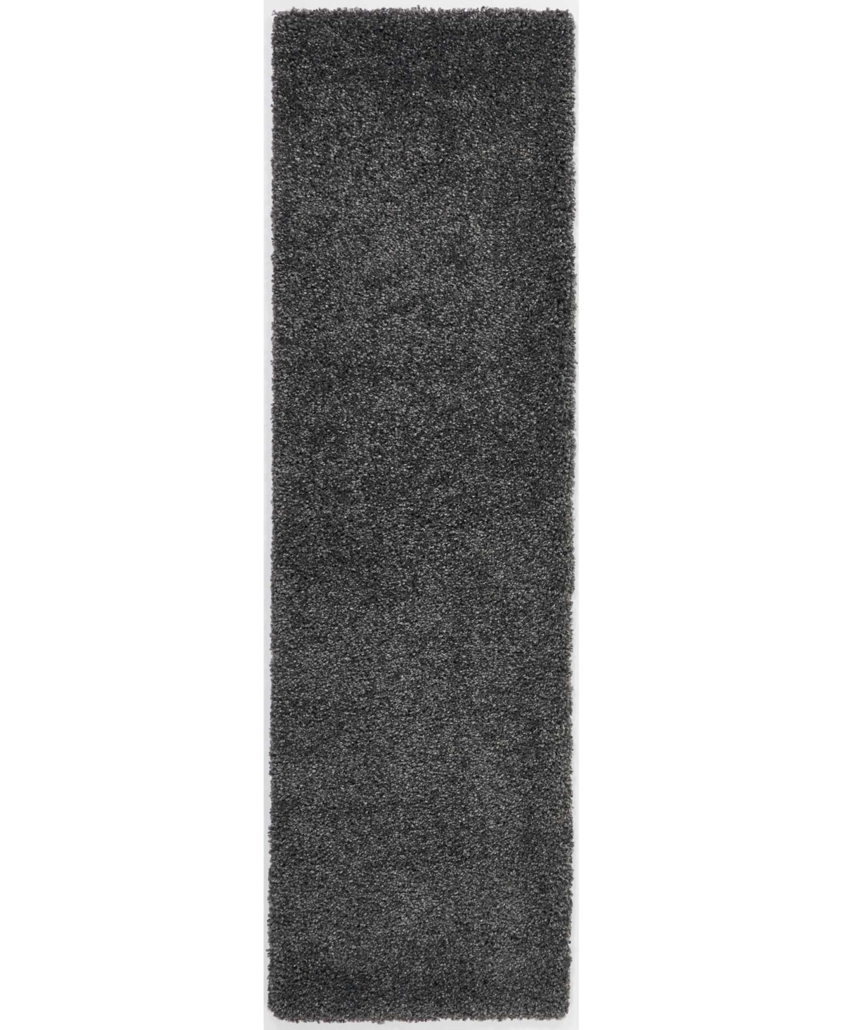 Long Street Looms Cali Shag CAL01 Charcoal 2'2" x 9'10" Runner Rug - Dark Gray