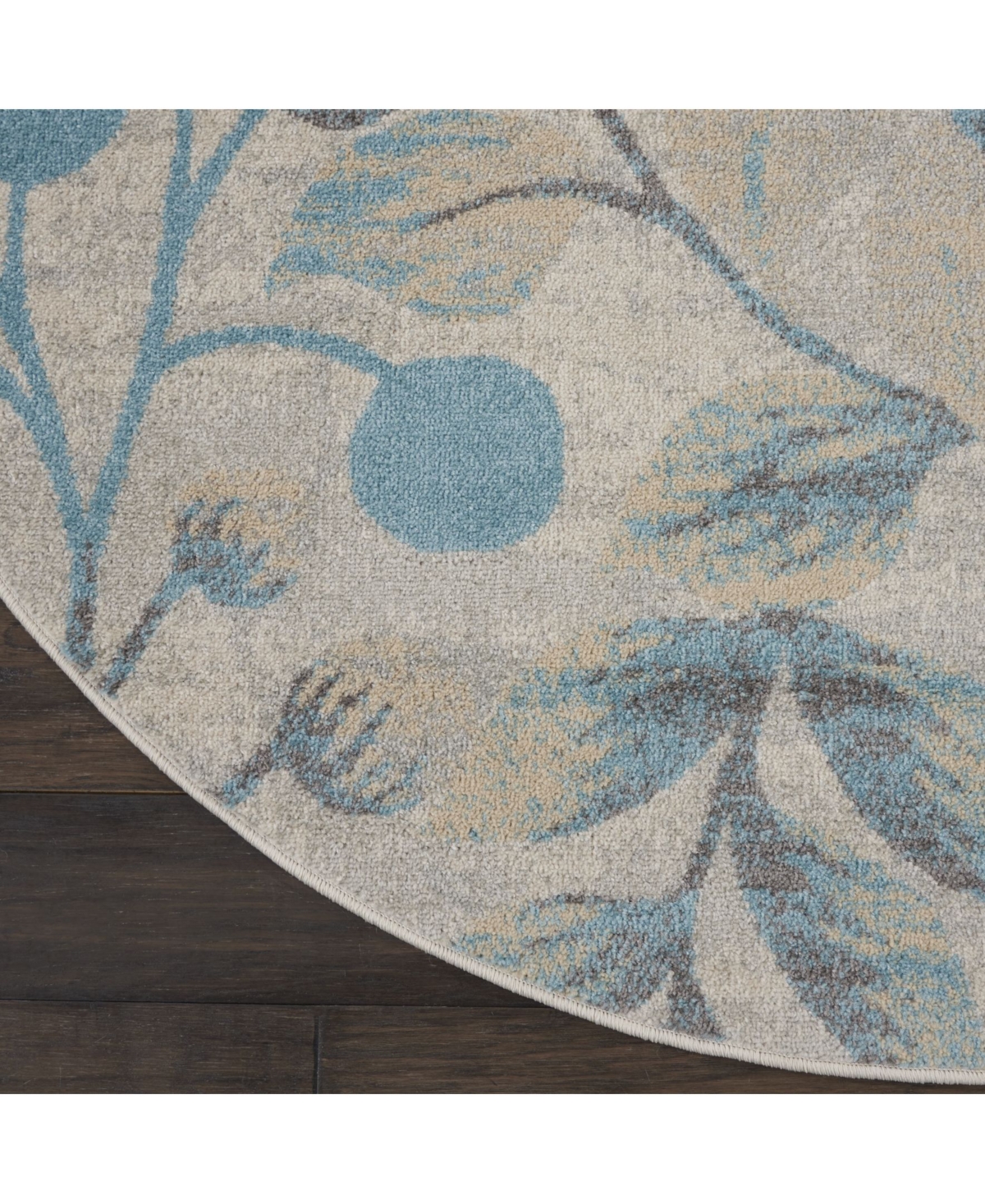 Long Street Looms Peace PEA03 Ivory 5'3" Round Area Rug