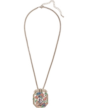 image of Grace Kelly Collection 18k Gold Plated Dried Flower Brooch and Pendant Necklace