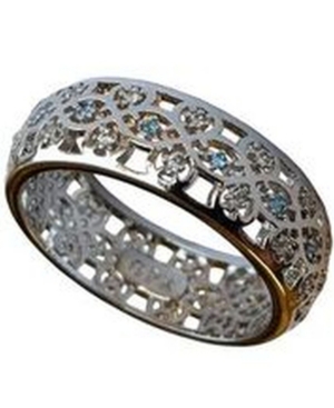 image of Grace Kelly Collection Rhodium Plated Scandinavian Wedding Ring