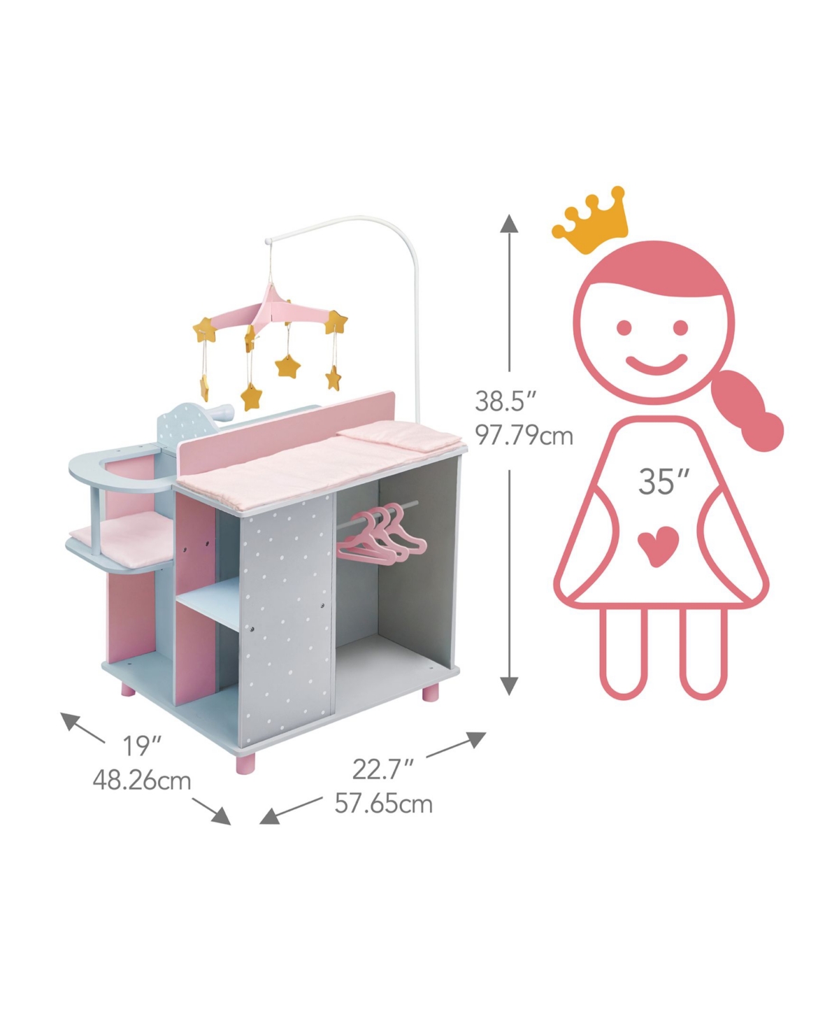 Olivia's Little World Polka Dots Princess Baby Doll Changing Station