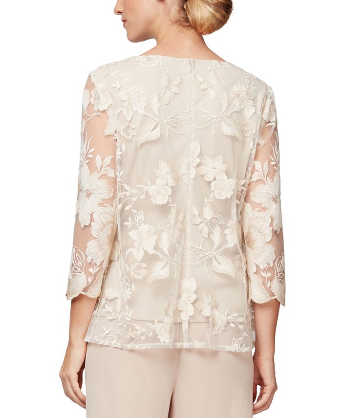 Alex Evenings Embroidered Jacket & Camisole - Macy's